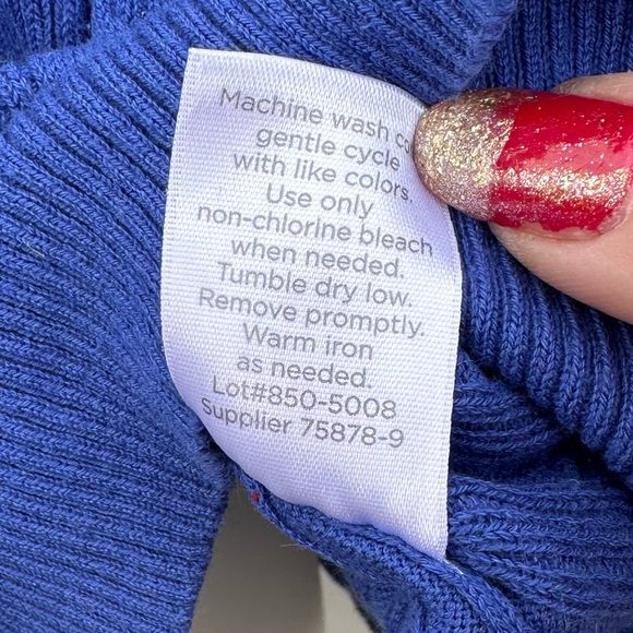 JCP Blue Boatneck Cuff Sleeve Sweater - Picture 5 of 7